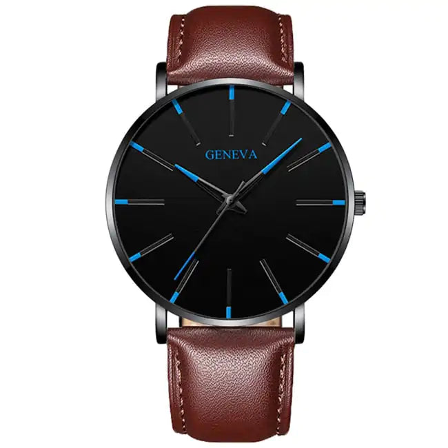 Men's minimalist stainless steel luxury watch