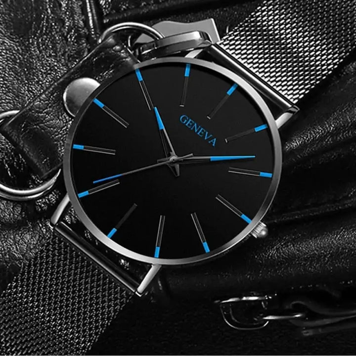 Men's minimalist stainless steel luxury watch