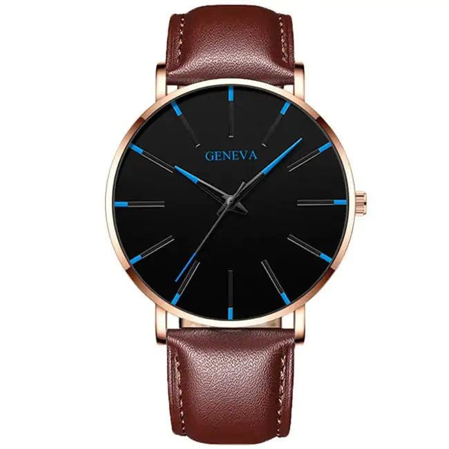 Men's minimalist stainless steel luxury watch