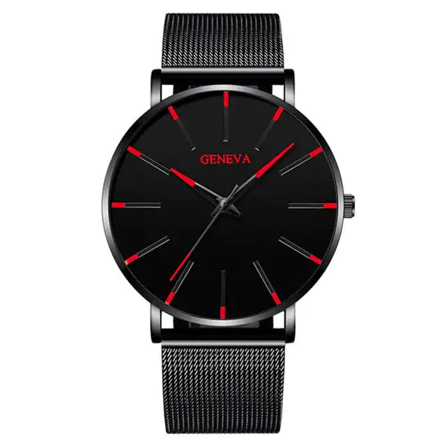 Men's minimalist stainless steel luxury watch