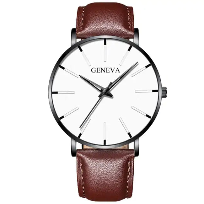 Men's minimalist stainless steel luxury watch