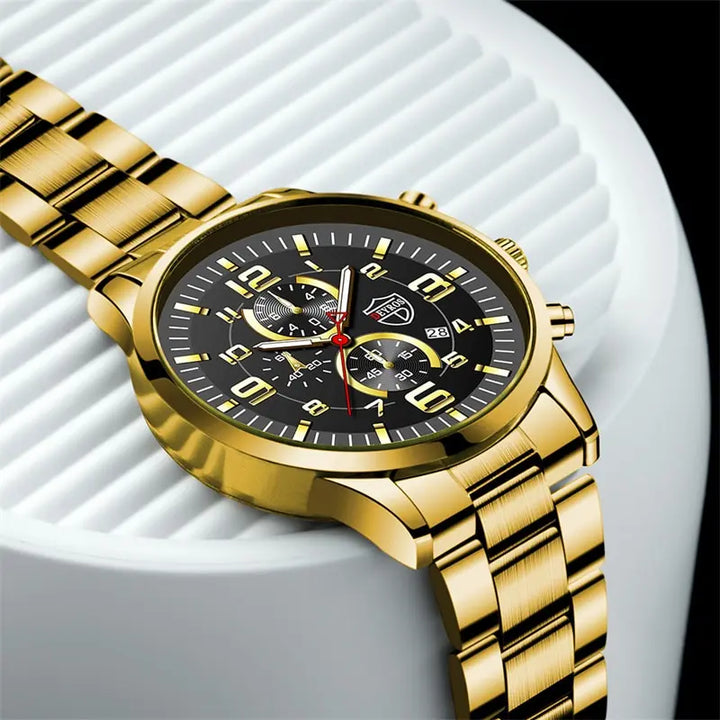 NightGlow stainless steel watch