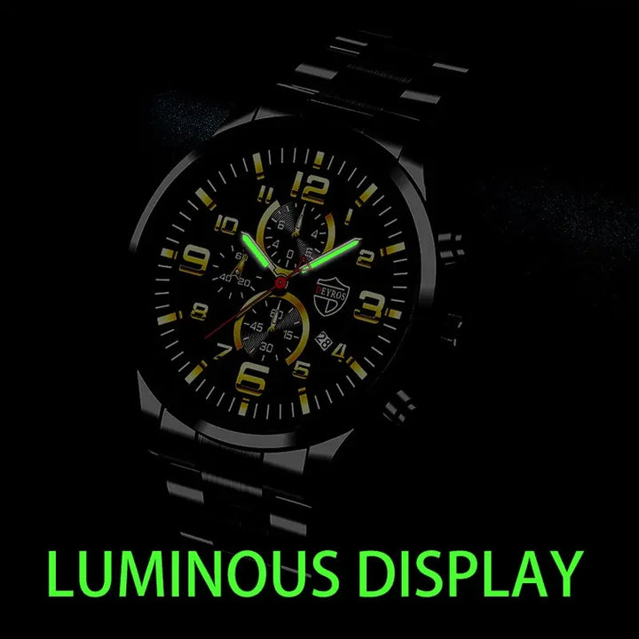 NightGlow stainless steel watch