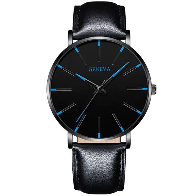 Men's minimalist stainless steel luxury watch