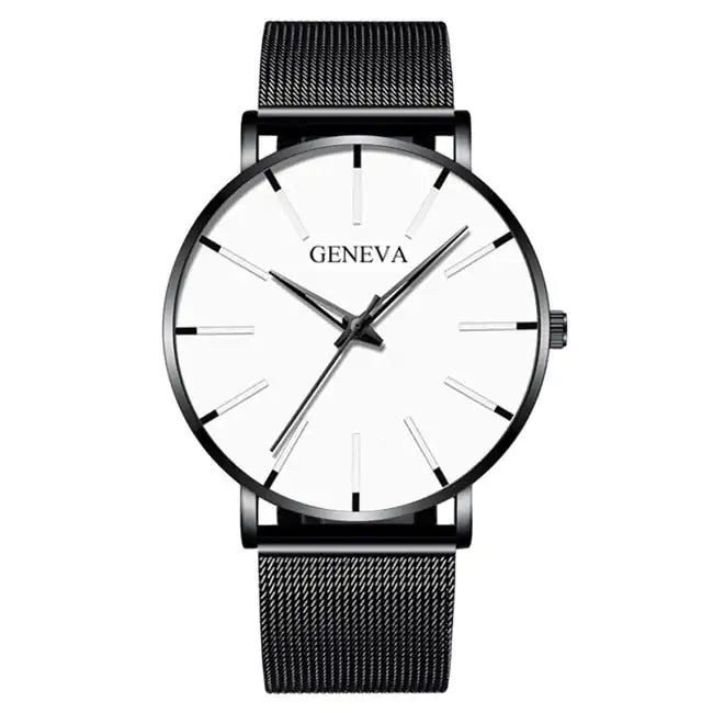 Men's minimalist stainless steel luxury watch