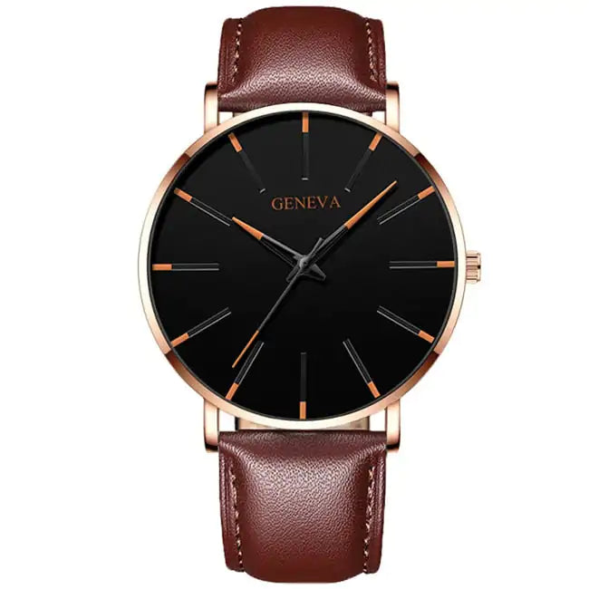 Men's minimalist stainless steel luxury watch