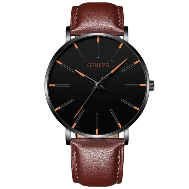 Men's minimalist stainless steel luxury watch