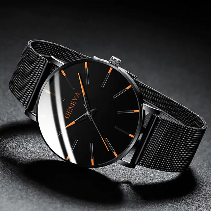 Men's minimalist stainless steel luxury watch