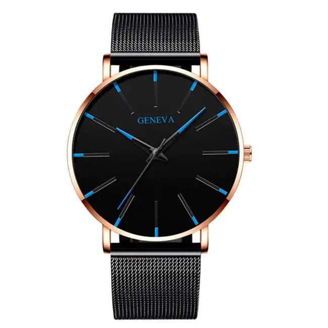 Men's minimalist stainless steel luxury watch