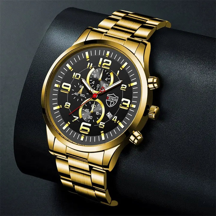 NightGlow stainless steel watch